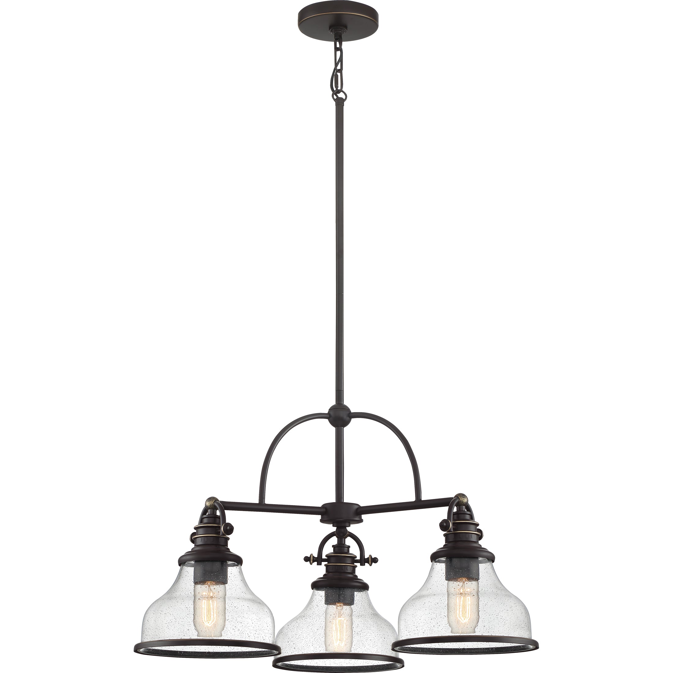 Grant Chandelier with Clear Seeded Glass
