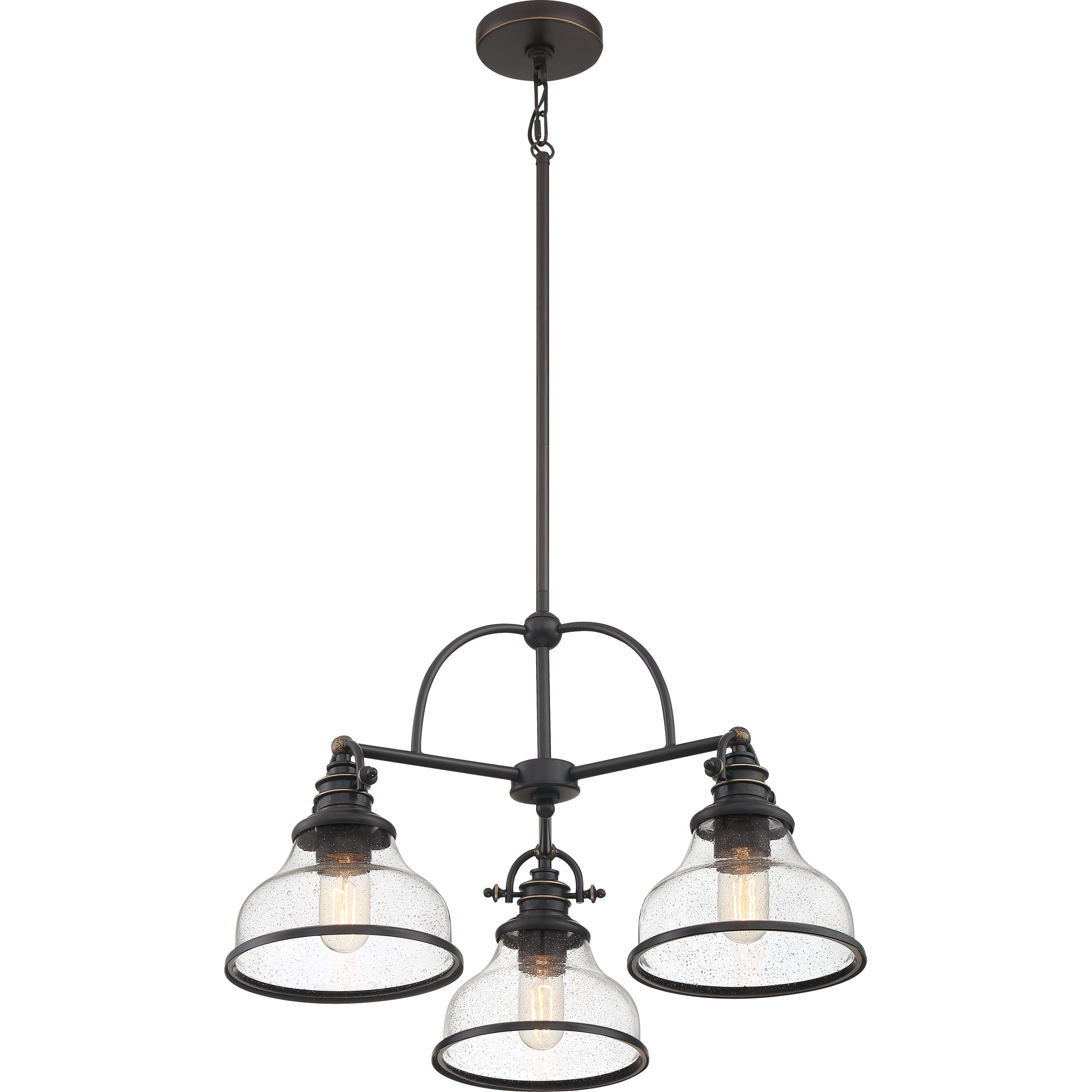 Grant Chandelier with Clear Seeded Glass
