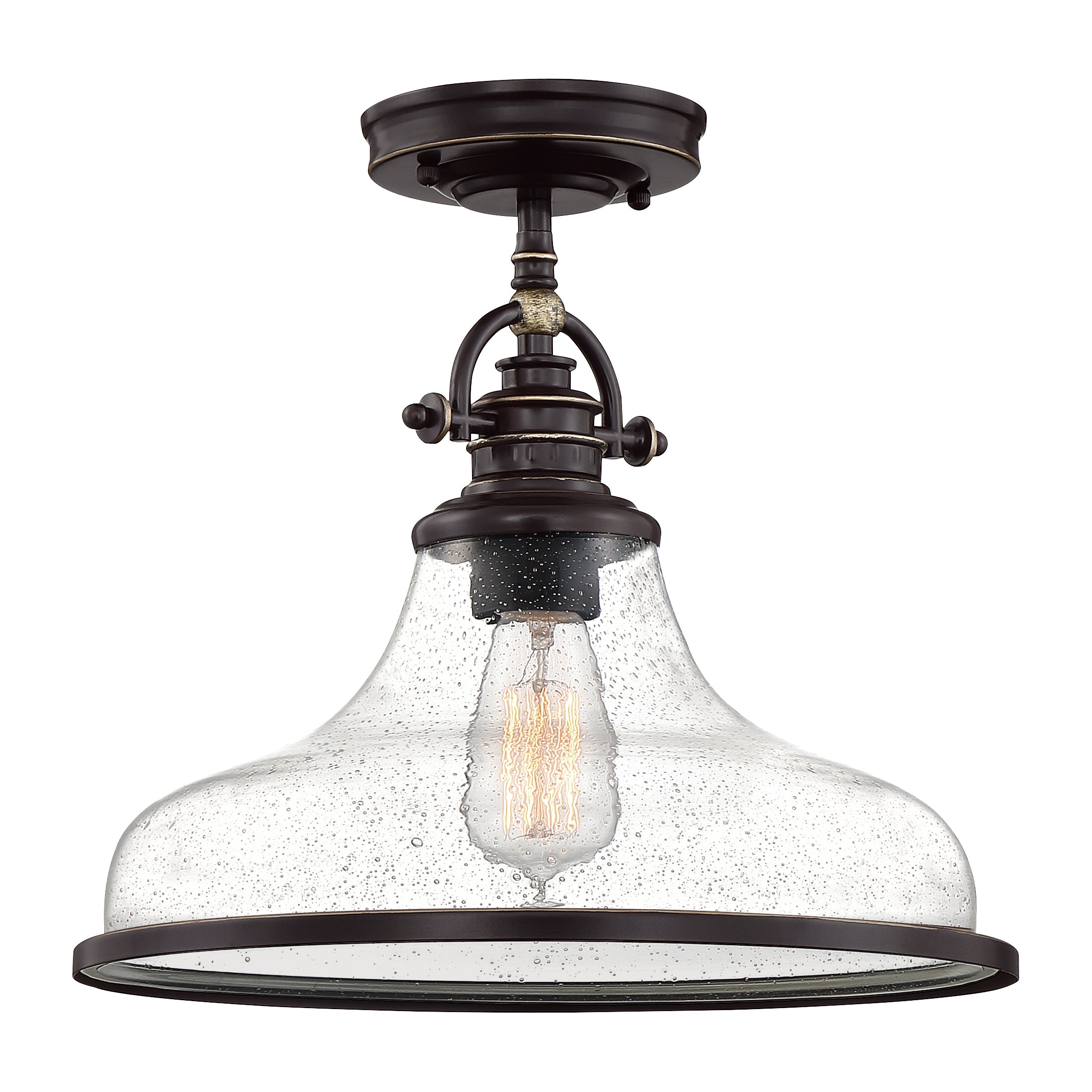 Grant Pendant with Clear Seeded Glass