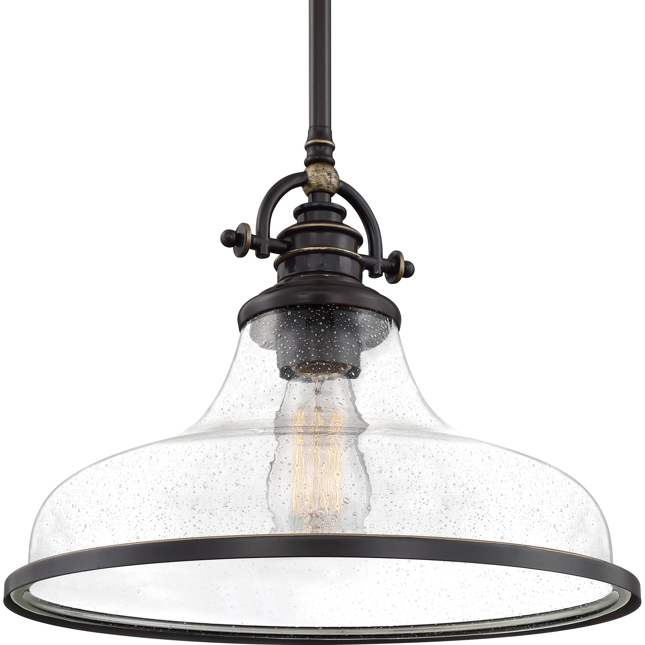 Grant Pendant with Clear Seeded Glass