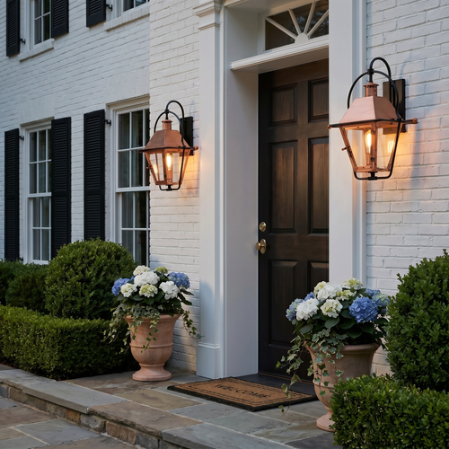 Rue De Royal Copper Wall Light with Arch Frame