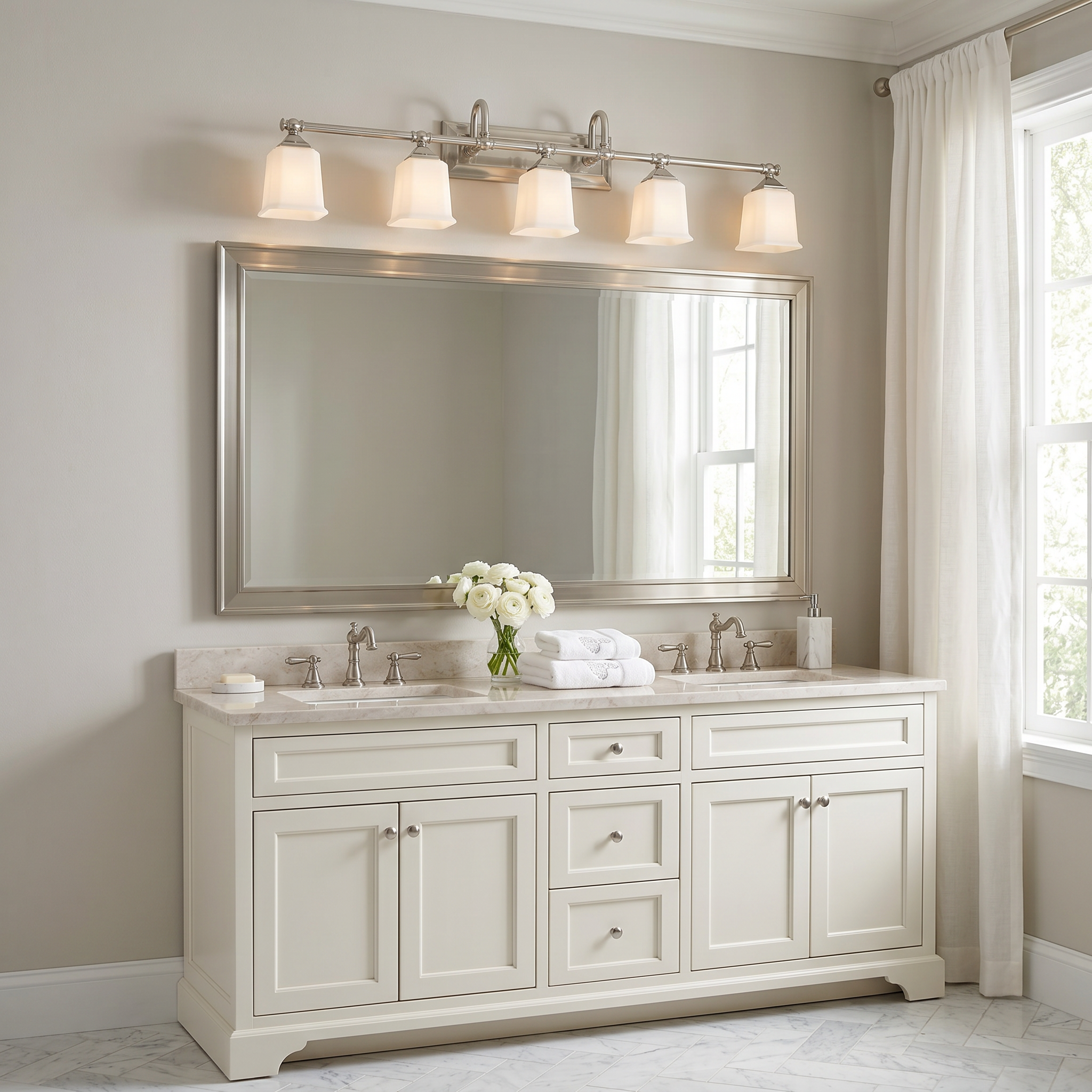 Nicholas Bath Light with Etched Glass