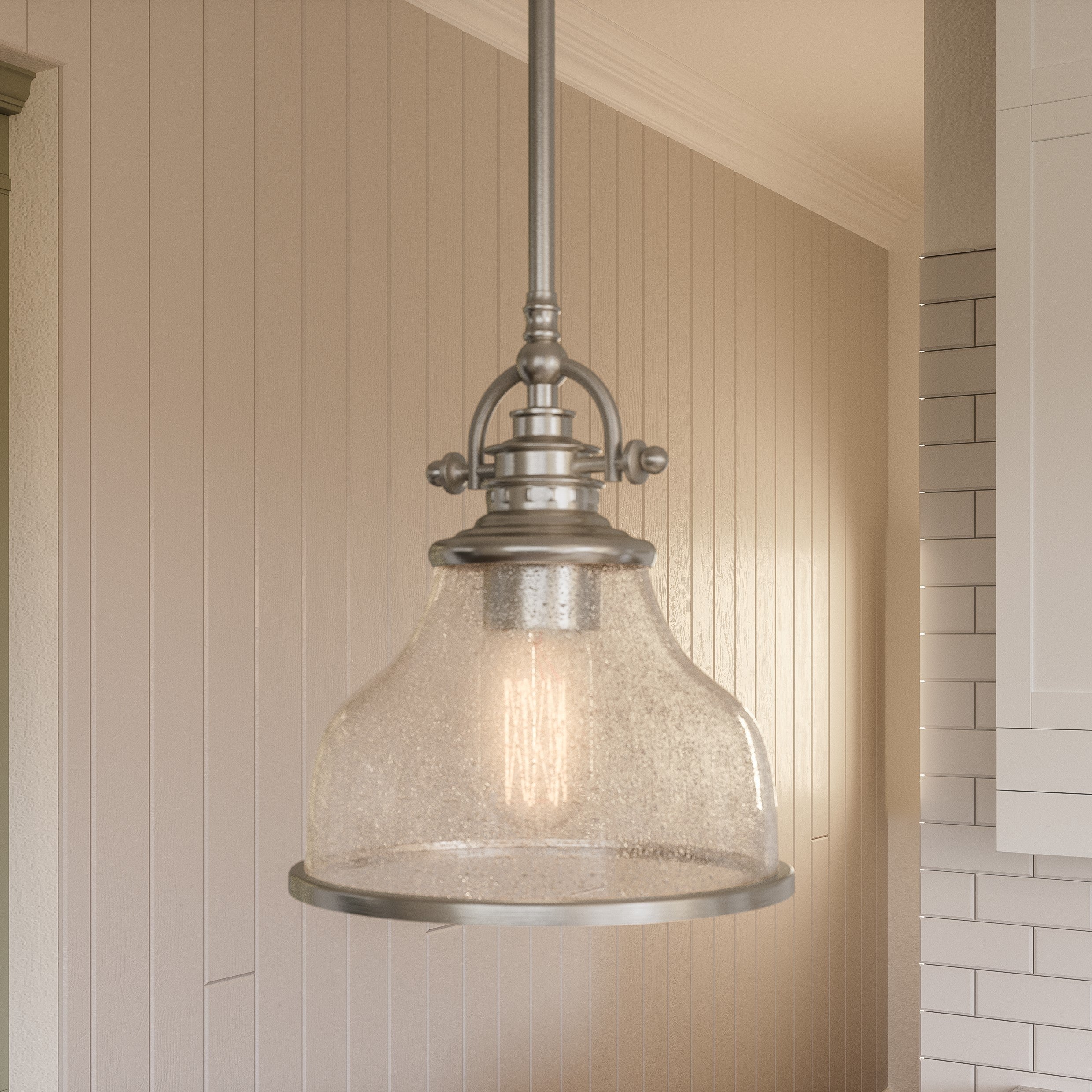 Grant Mini Pendant with Clear Seeded Glass