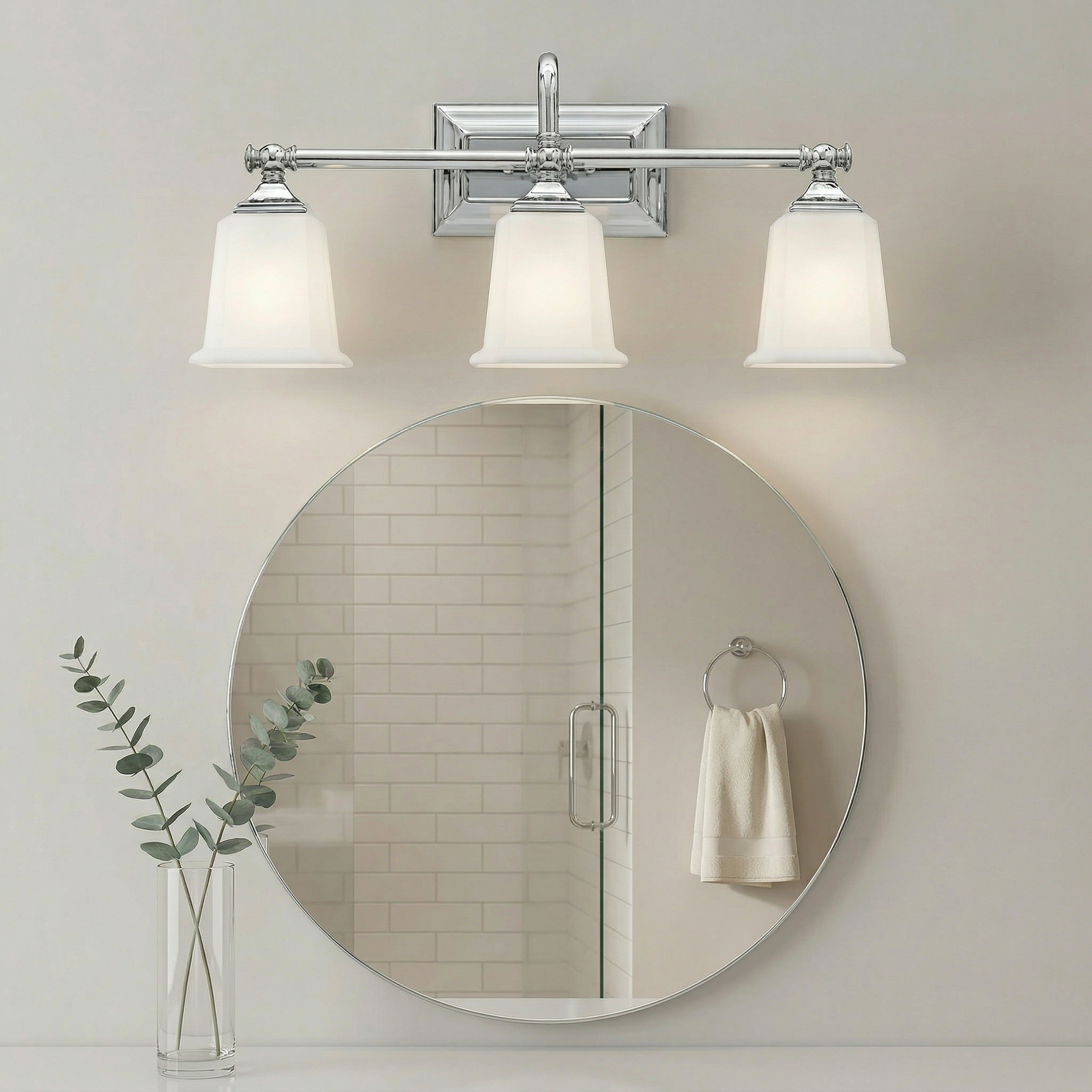 Nicholas Bath Light with Etched Glass