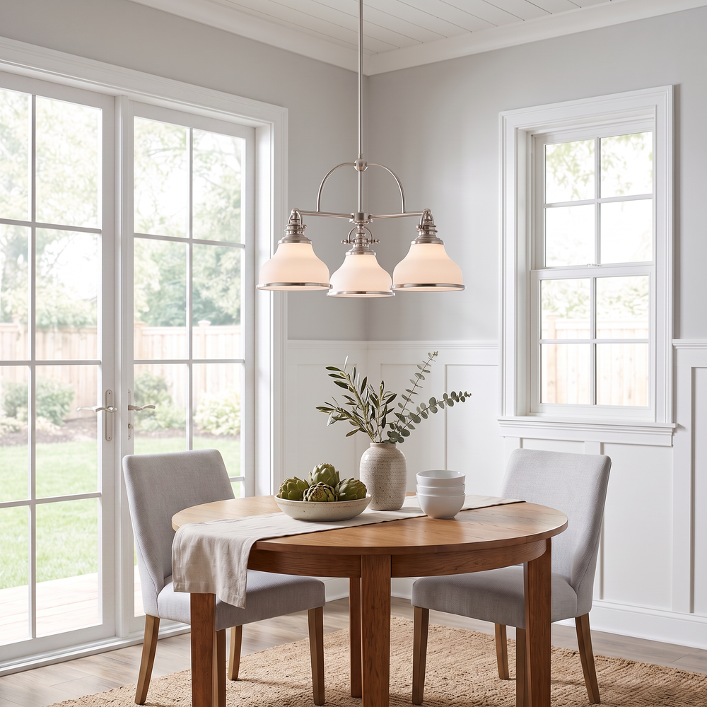 Grant Chandelier with Opal Etched Glass