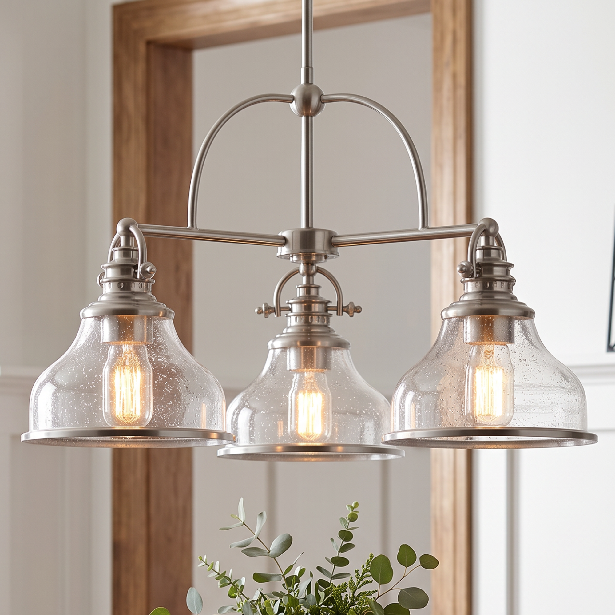 Grant Chandelier with Clear Seeded Glass