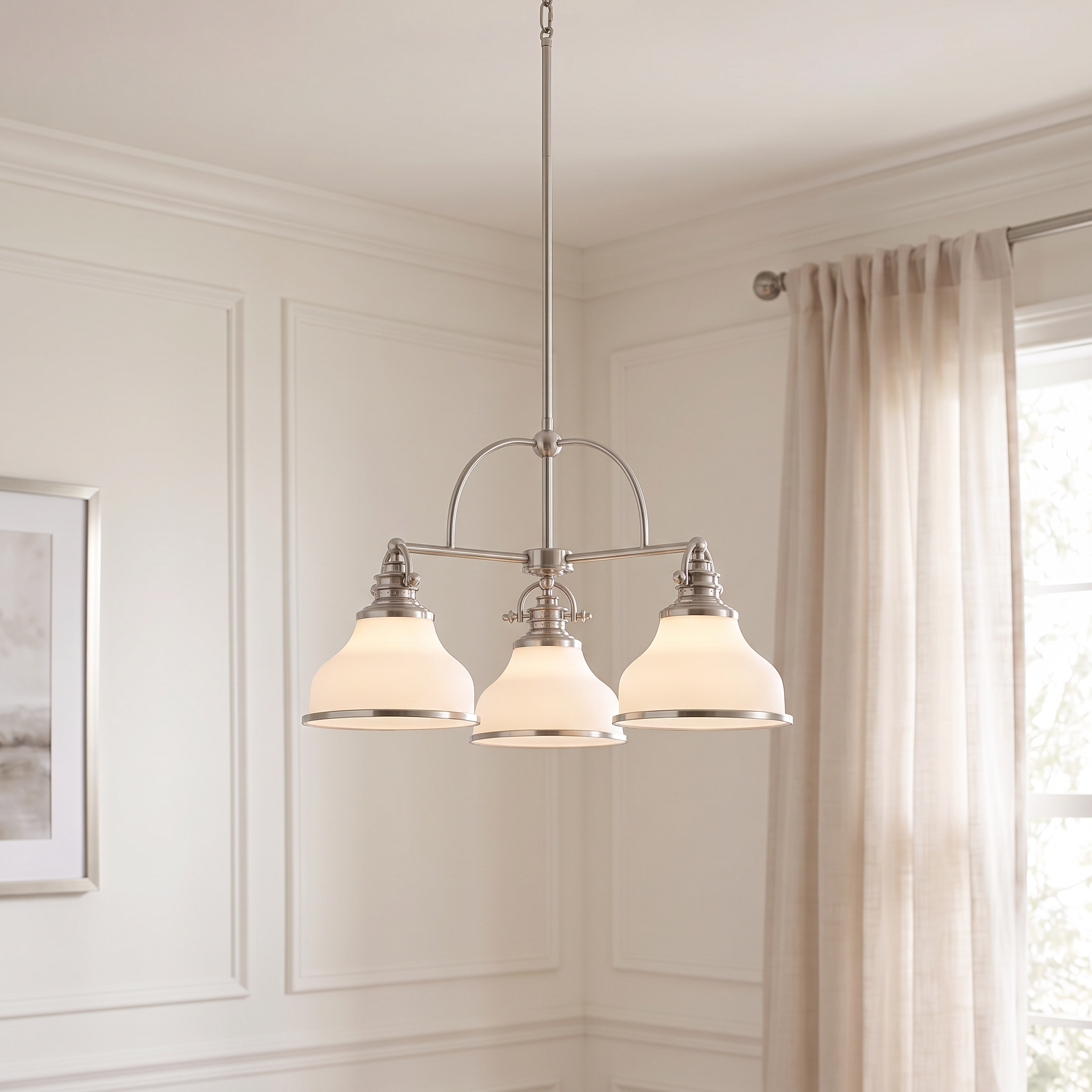 Grant Chandelier with Opal Etched Glass
