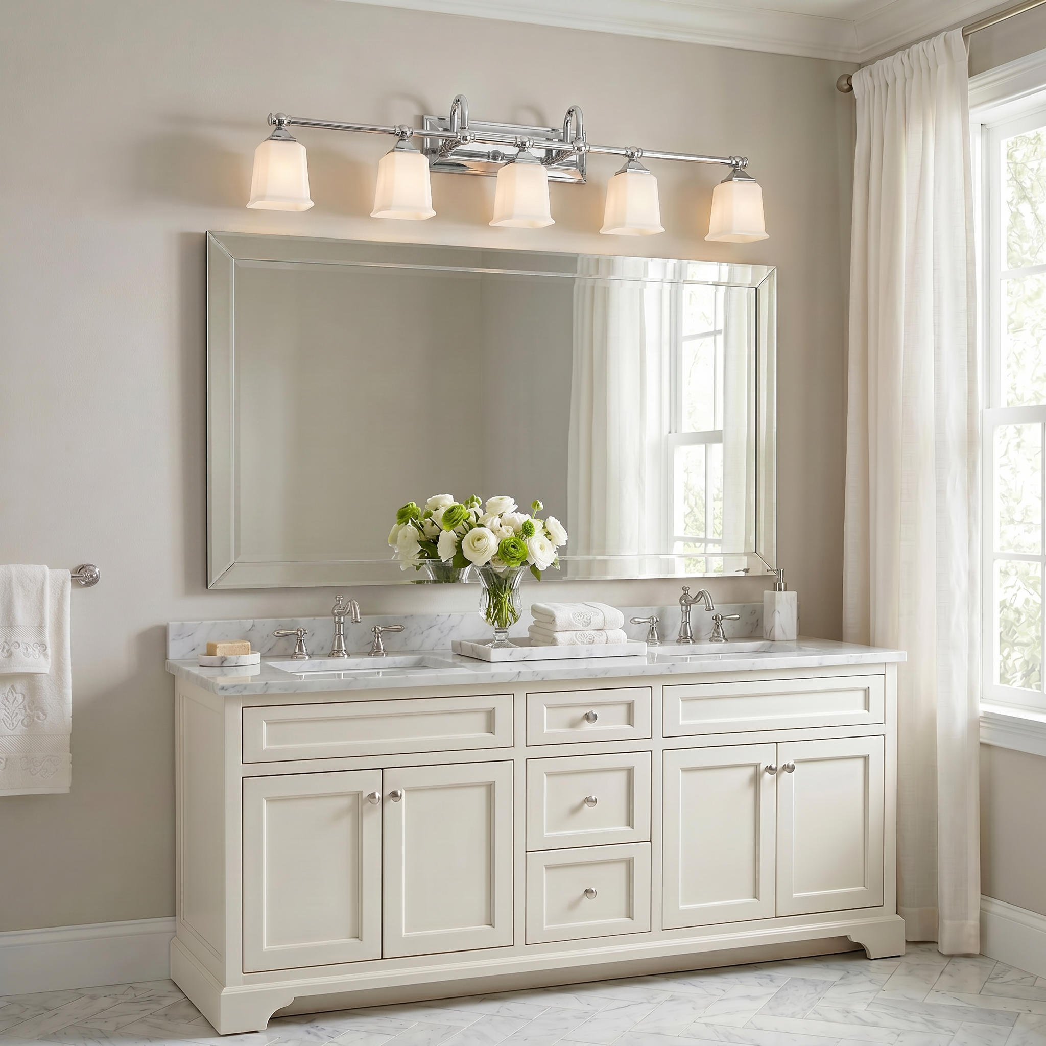 Nicholas Bath Light with Etched Glass