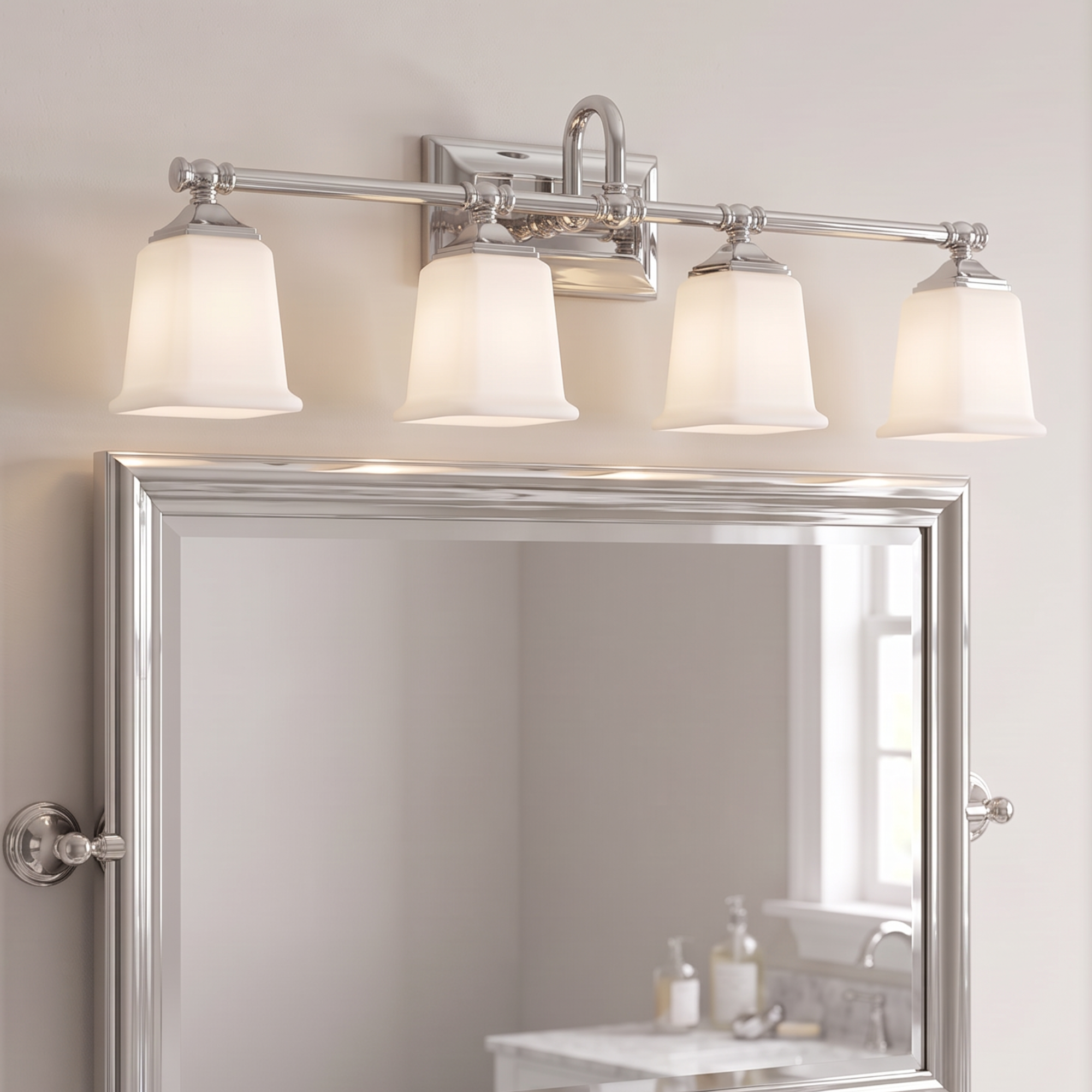 Nicholas Bath Light with Etched Glass