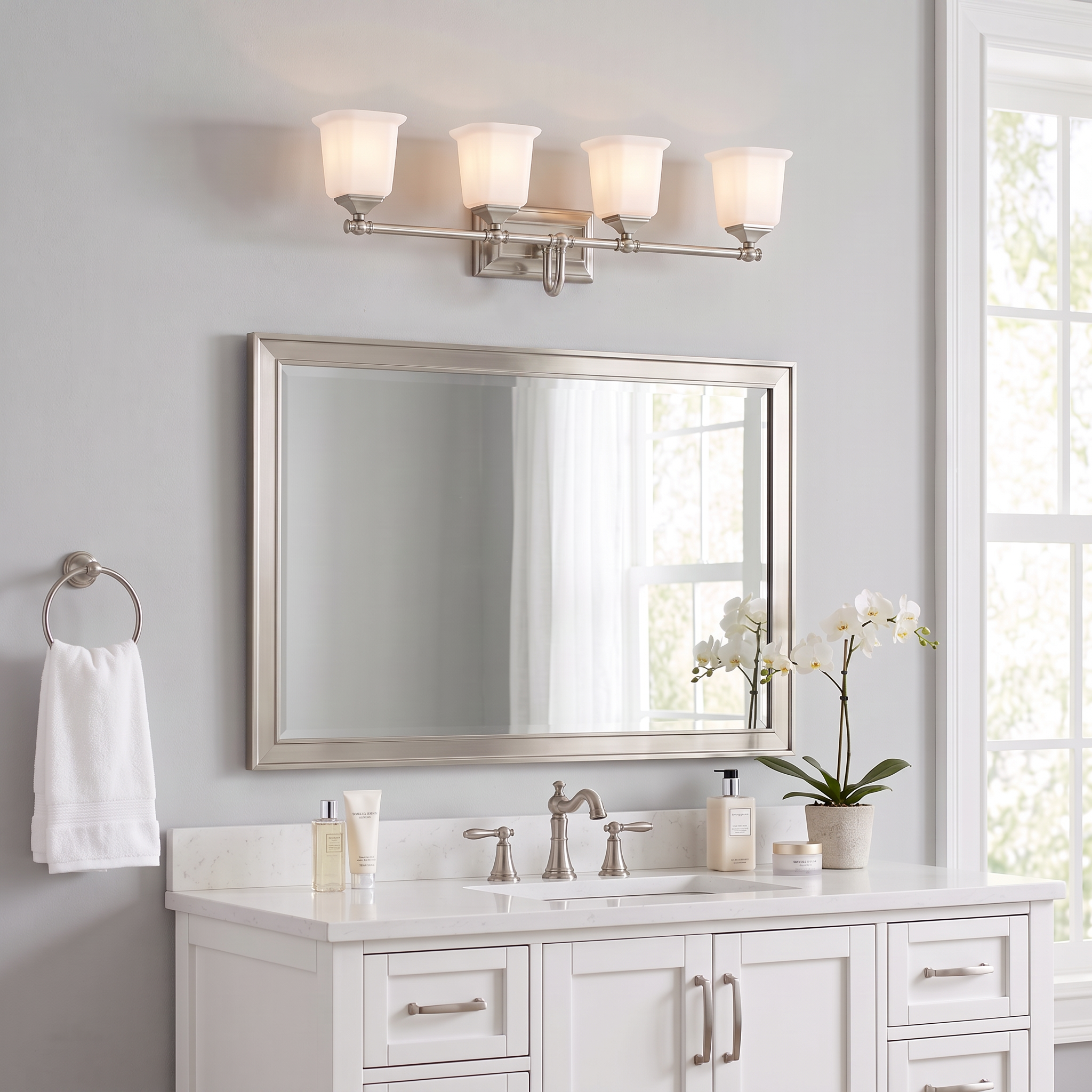 Nicholas Bath Light with Etched Glass