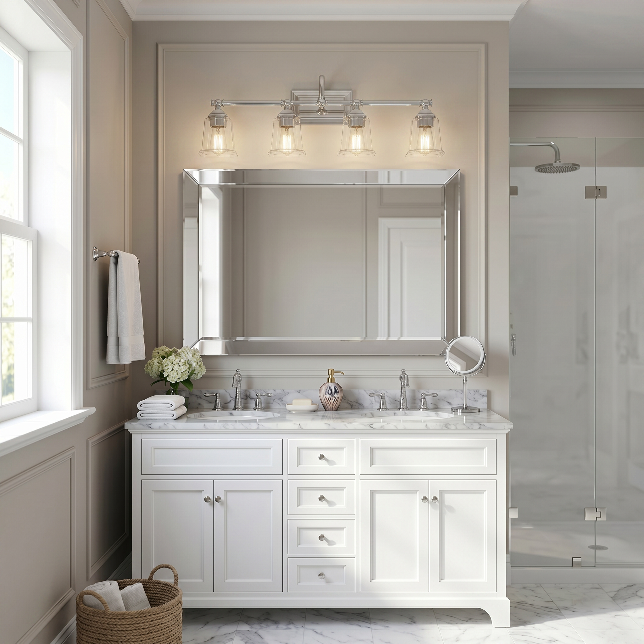 Nicholas Bath Light with Clear Glass