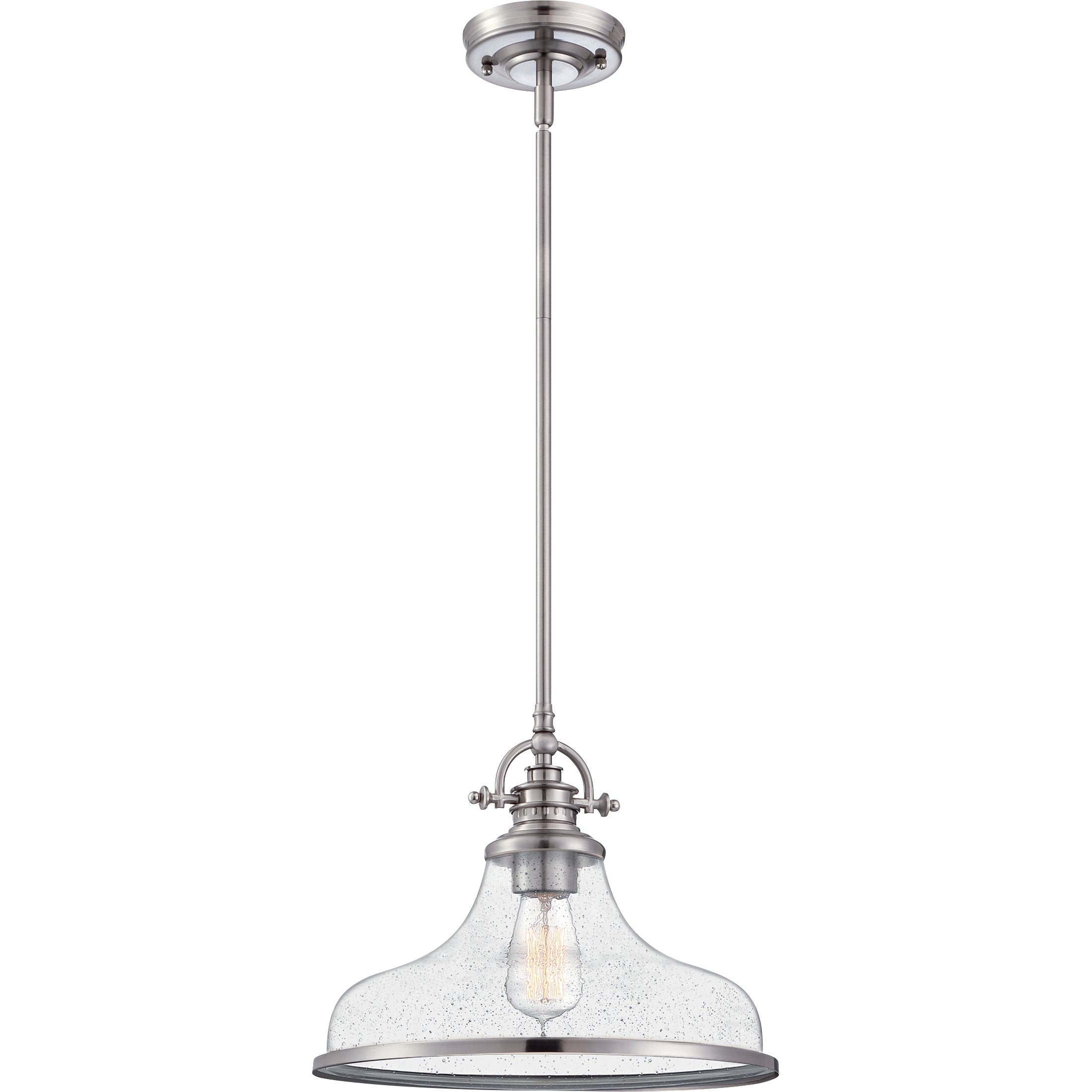 Grant Pendant with Clear Seeded Glass