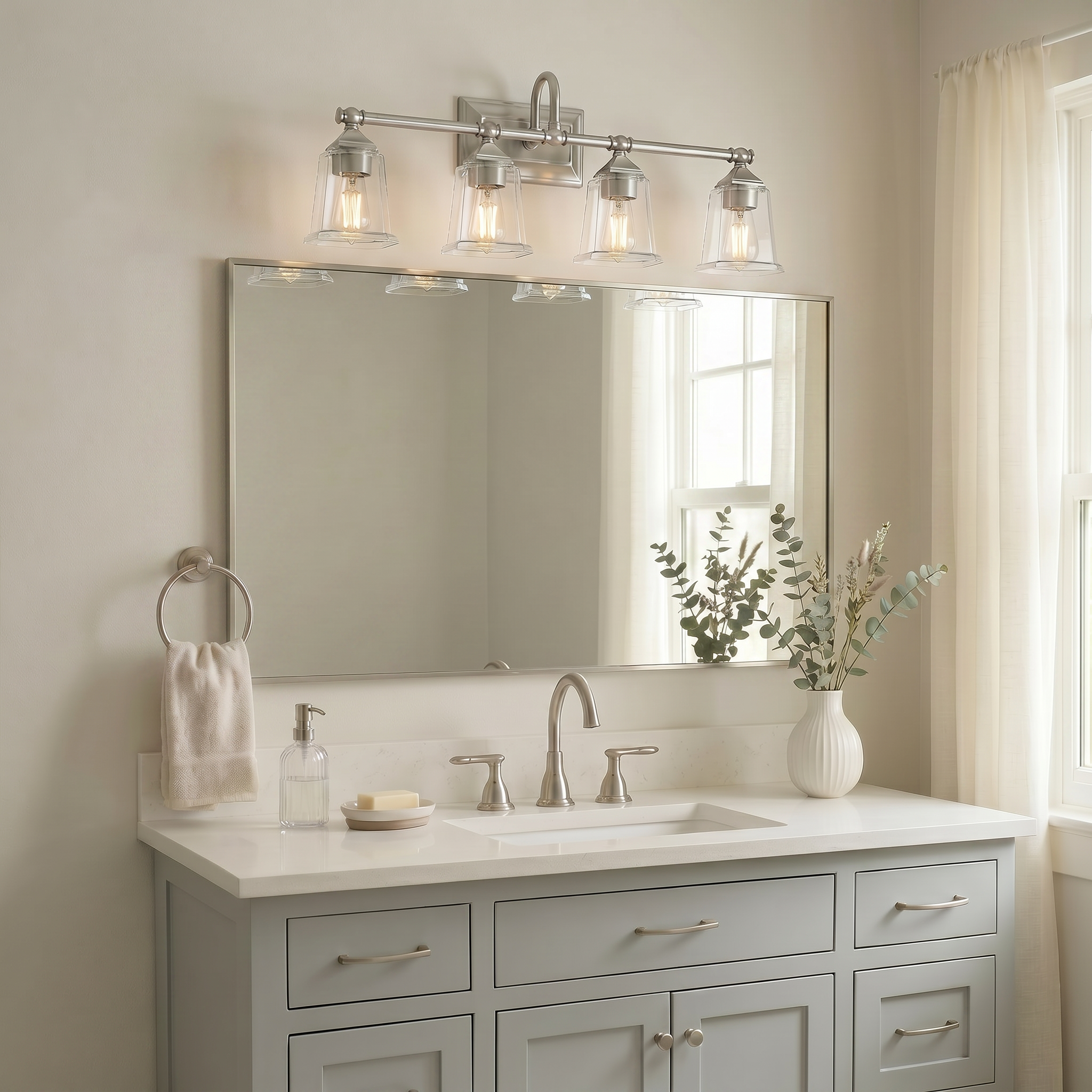 Nicholas Bath Light with Clear Glass