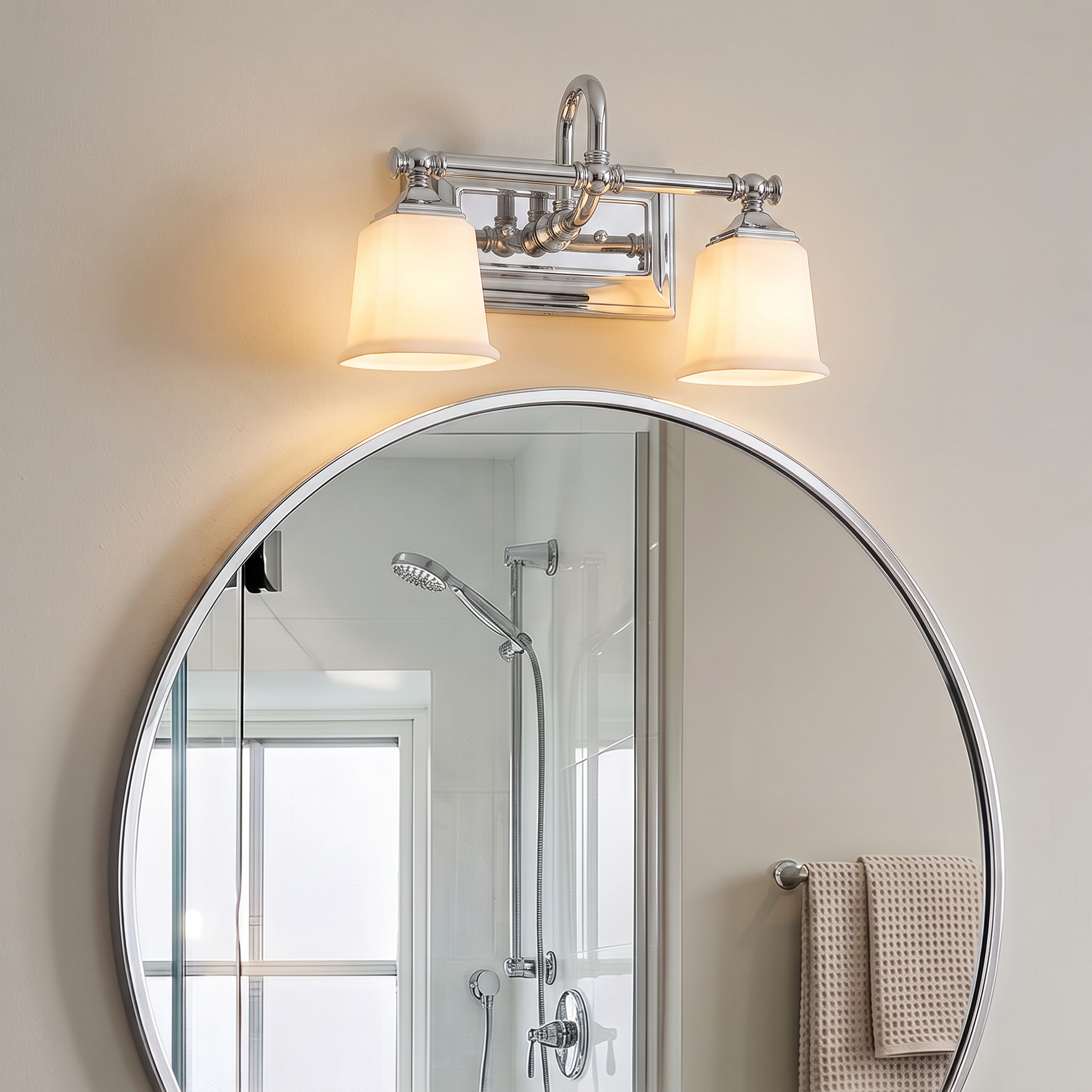 Nicholas Bath Light with Etched Glass