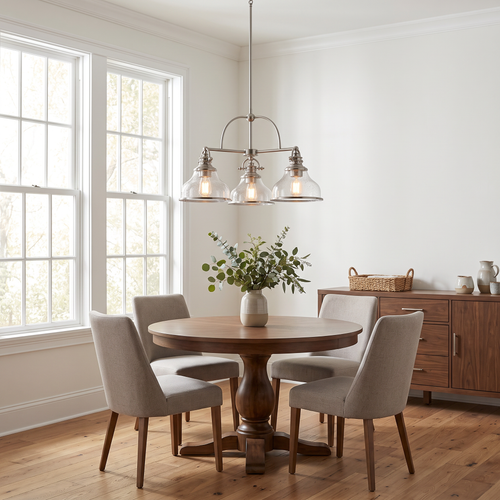 Grant Chandelier with Clear Seeded Glass