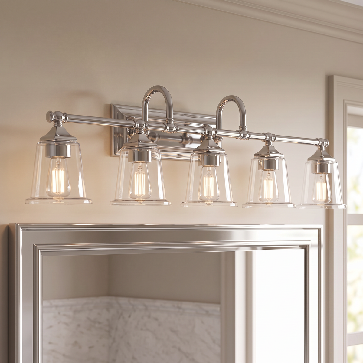 Nicholas Bath Light with Clear Glass