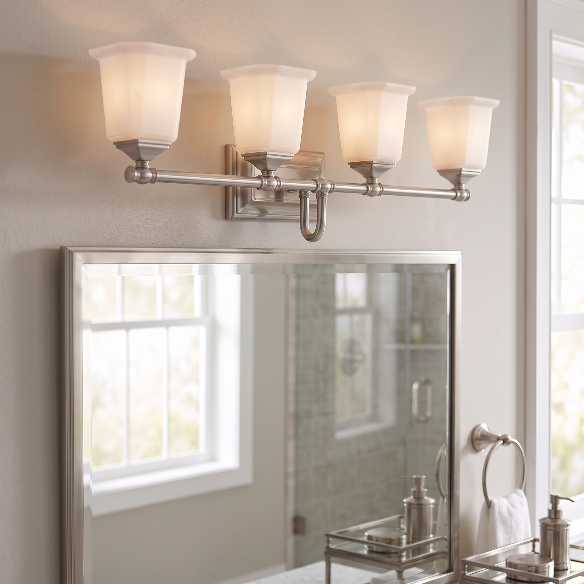 Nicholas Bath Light with Etched Glass