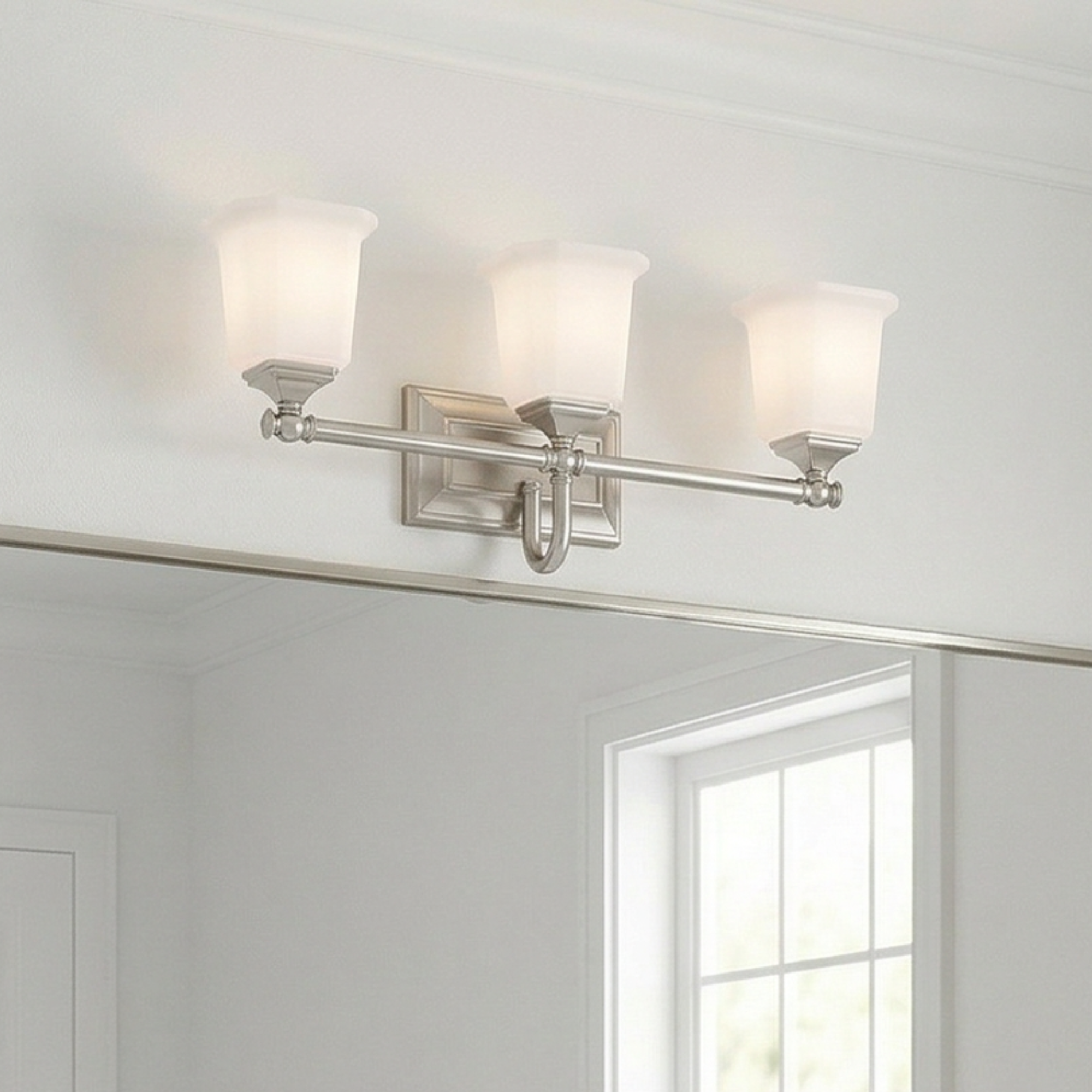Nicholas Bath Light with Etched Glass