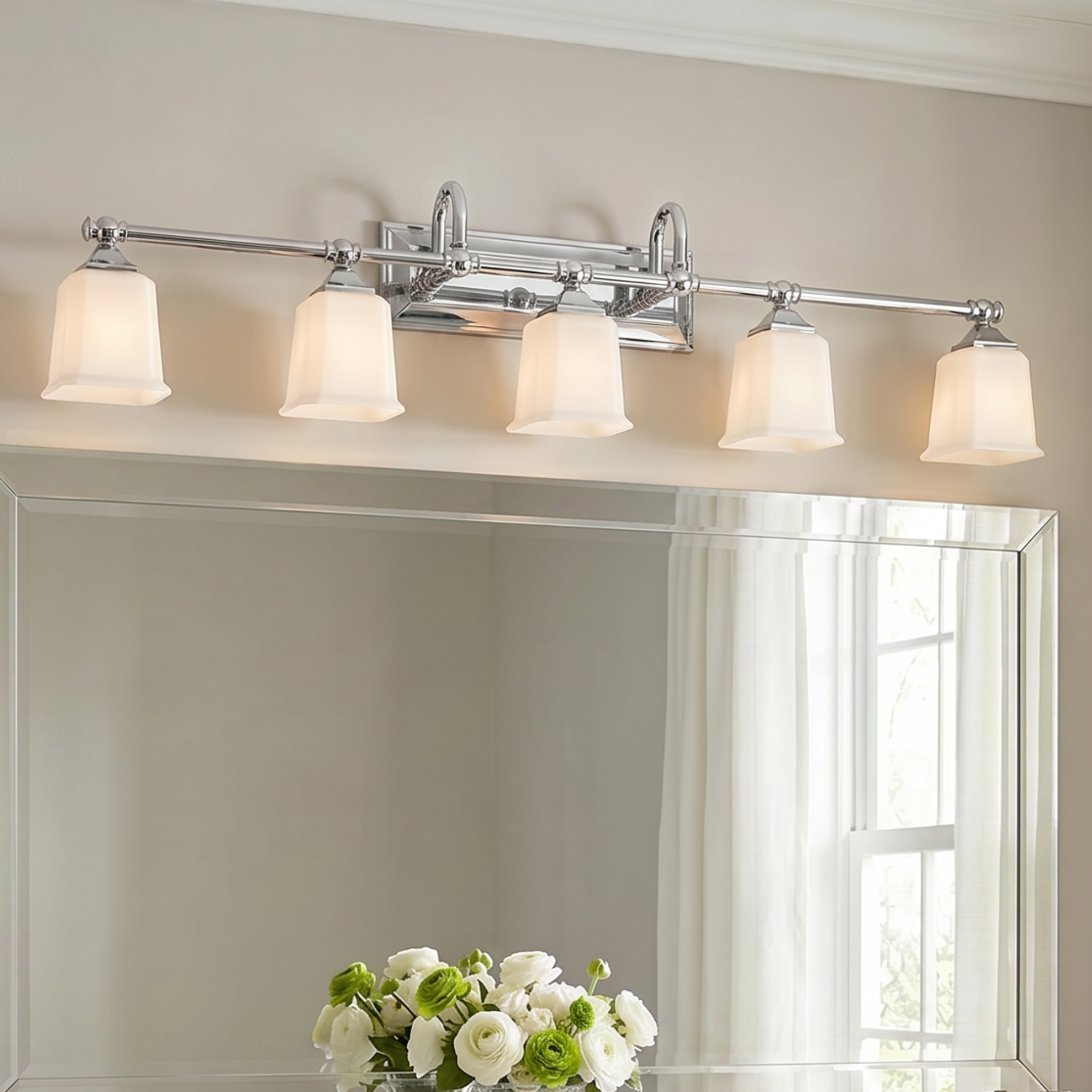 Nicholas Bath Light with Etched Glass
