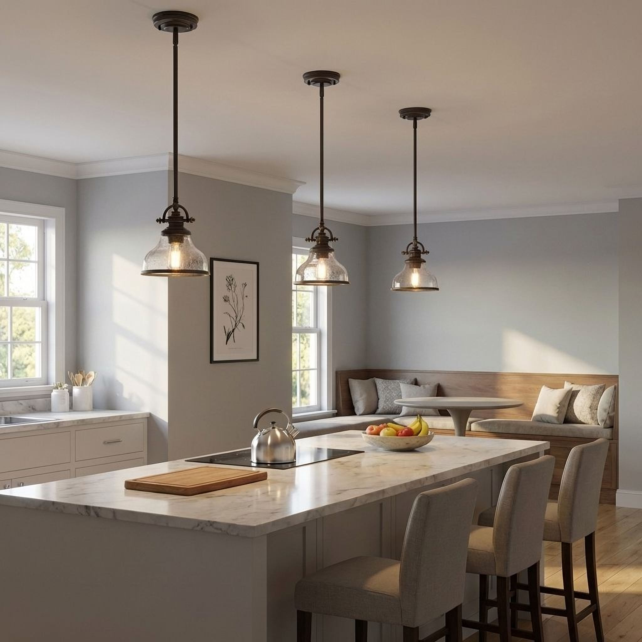 Quoizel Grant Mini Pendant with Clear Seeded Glass