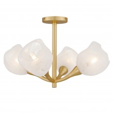 Adelyn 4-Light Gold Leaf Semi-Flush Mount