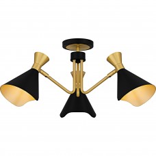 Arden 3-Light Matte Black Semi-Flush Mount