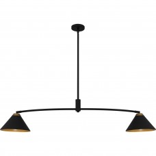 Alscott 2-Light Matte Black Linear Chandelier