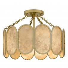 Amalia 3-Light Light Gold Semi-Flush Mount