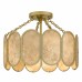 Amalia 3-Light Light Gold Semi-Flush Mount