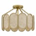 Amalia 3-Light Light Gold Semi-Flush Mount