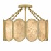 Amalia 3-Light Light Gold Semi-Flush Mount