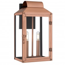 Beryn 2-Light Aged Copper Outdoor Wall Lantern