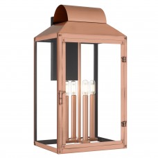 Beryn 4-Light Aged Copper Outdoor Wall Lantern