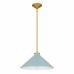 Bradbury 1-Light Brushed Gold Pendant Light with Light Blue Shade