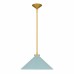 Bradbury 1-Light Brushed Gold Pendant Light with Light Blue Shade