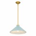 Bradbury 1-Light Brushed Gold Pendant Light with Light Blue Shade