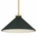 Bradbury 1-Light Brushed Gold Pendant Light with Dark Green Shade