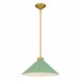 Bradbury 1-Light Brushed Gold Pendant Light with Light Green Shade