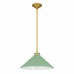Bradbury 1-Light Brushed Gold Pendant Light with Light Green Shade