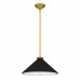 Bradbury 1-Light Brushed Gold Pendant Light with Black Shade