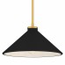 Bradbury 1-Light Brushed Gold Pendant Light with Black Shade