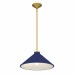 Bradbury 1-Light Brushed Gold Pendant Light with Navy Blue Shade