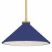 Bradbury 1-Light Brushed Gold Pendant Light with Navy Blue Shade