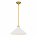 Bradbury 1-Light Brushed Gold Pendant Light with White Shade