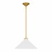 Bradbury 1-Light Brushed Gold Pendant Light with White Shade