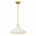 Bradbury 1-Light Brushed Gold Pendant Light with White Shade