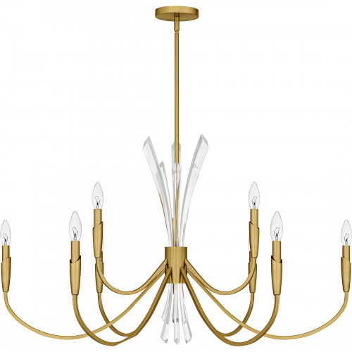 ナンバーナイン　カプセルライト　ゴールド Cecily 9-Light Brushed Gold Chandelier