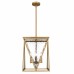 Clovis 4-Light Brushed Weathered Brass Pendant Light