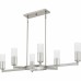 Cruz 6-Light Brushed Nickel Linear Chandelier