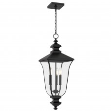 Farley 3-Light Matte Black Outdoor Hanging Lantern